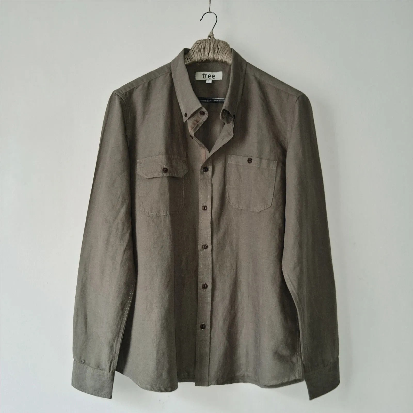 Olive Tan Linen Adventure Shirt