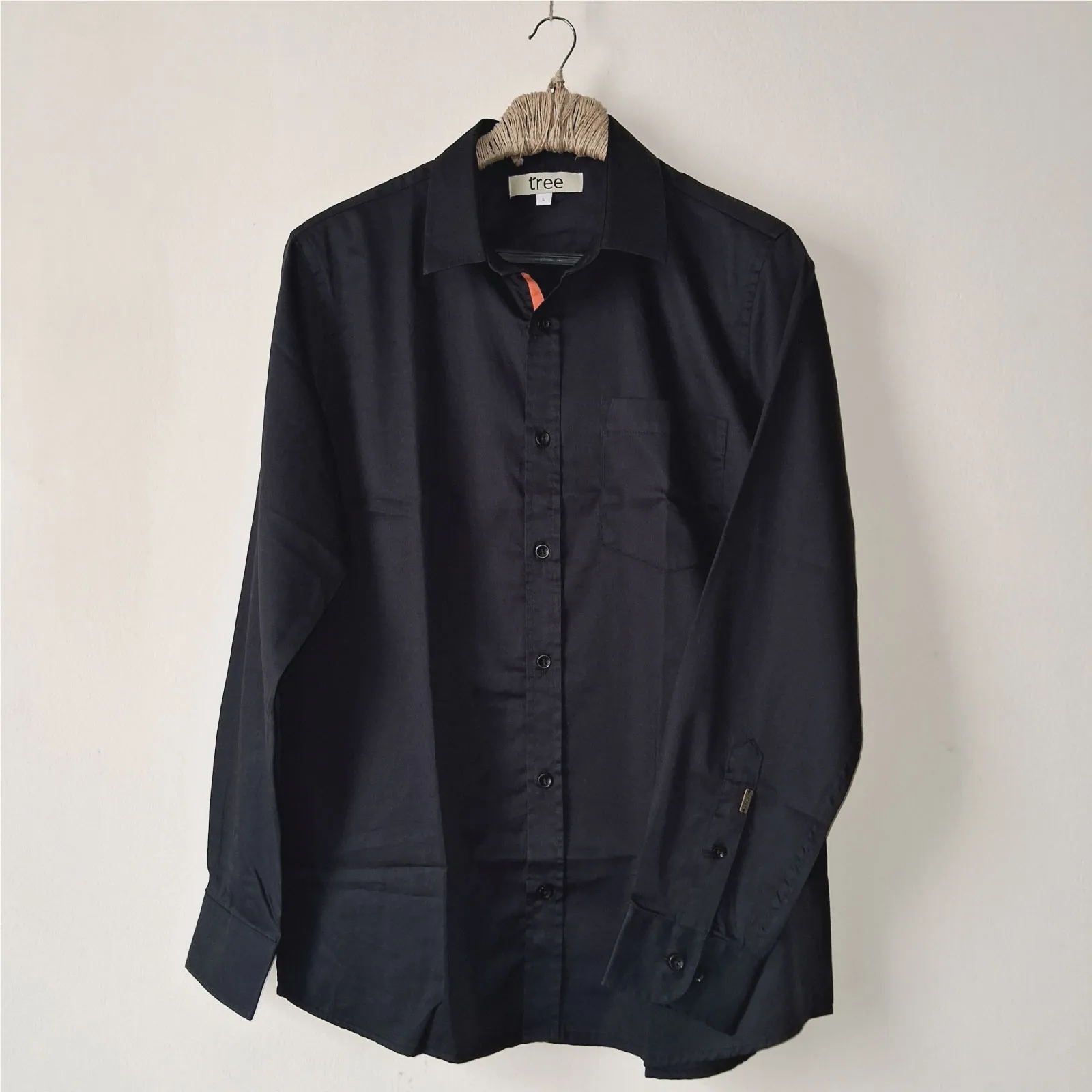 Black Shantoon Cotton Long Sleeve Shirt