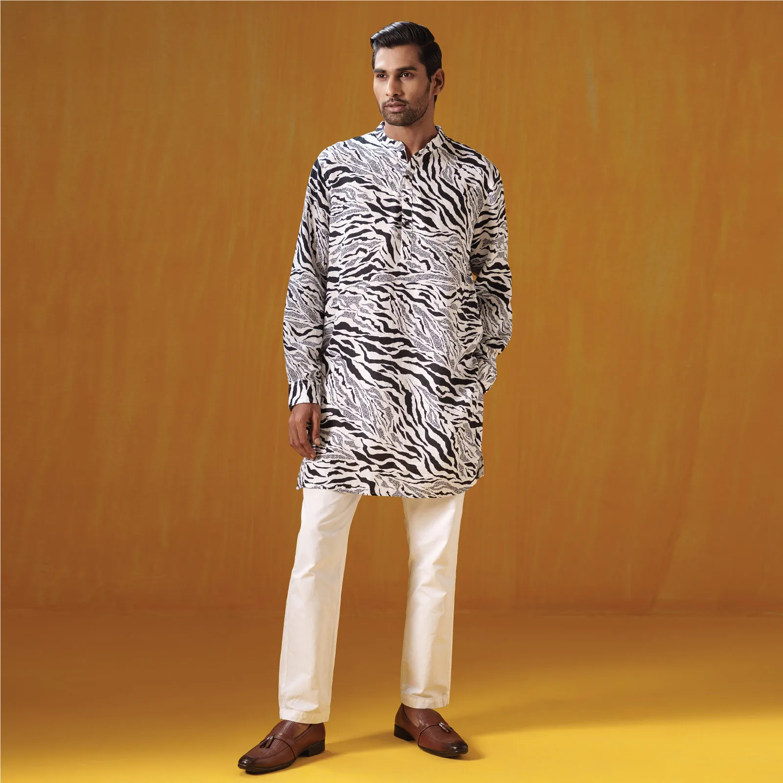 Bengal Tiger Print Premium Linen Panjabi