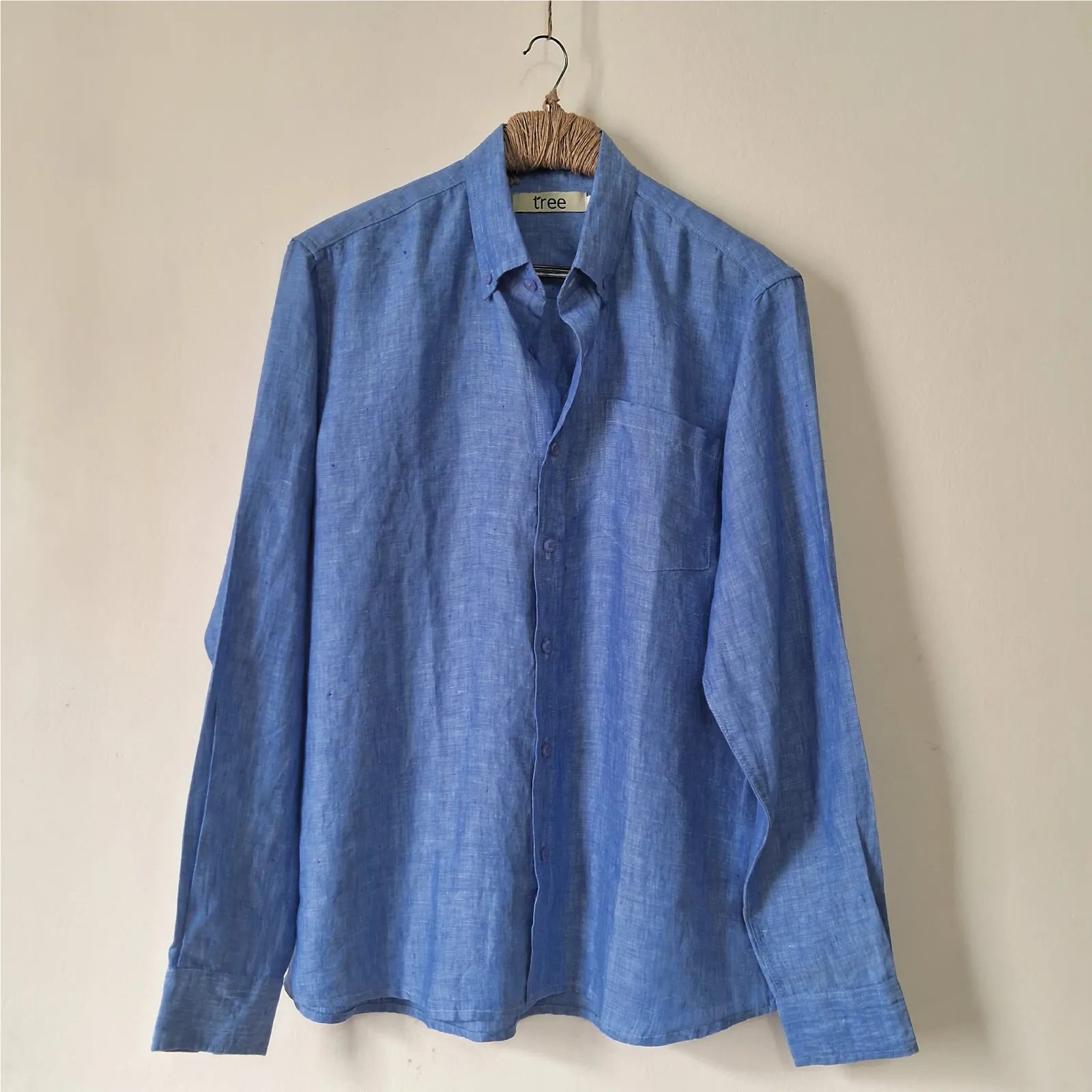 Marine Blue Premium Linen Long Sleeve Alpha Shirt
