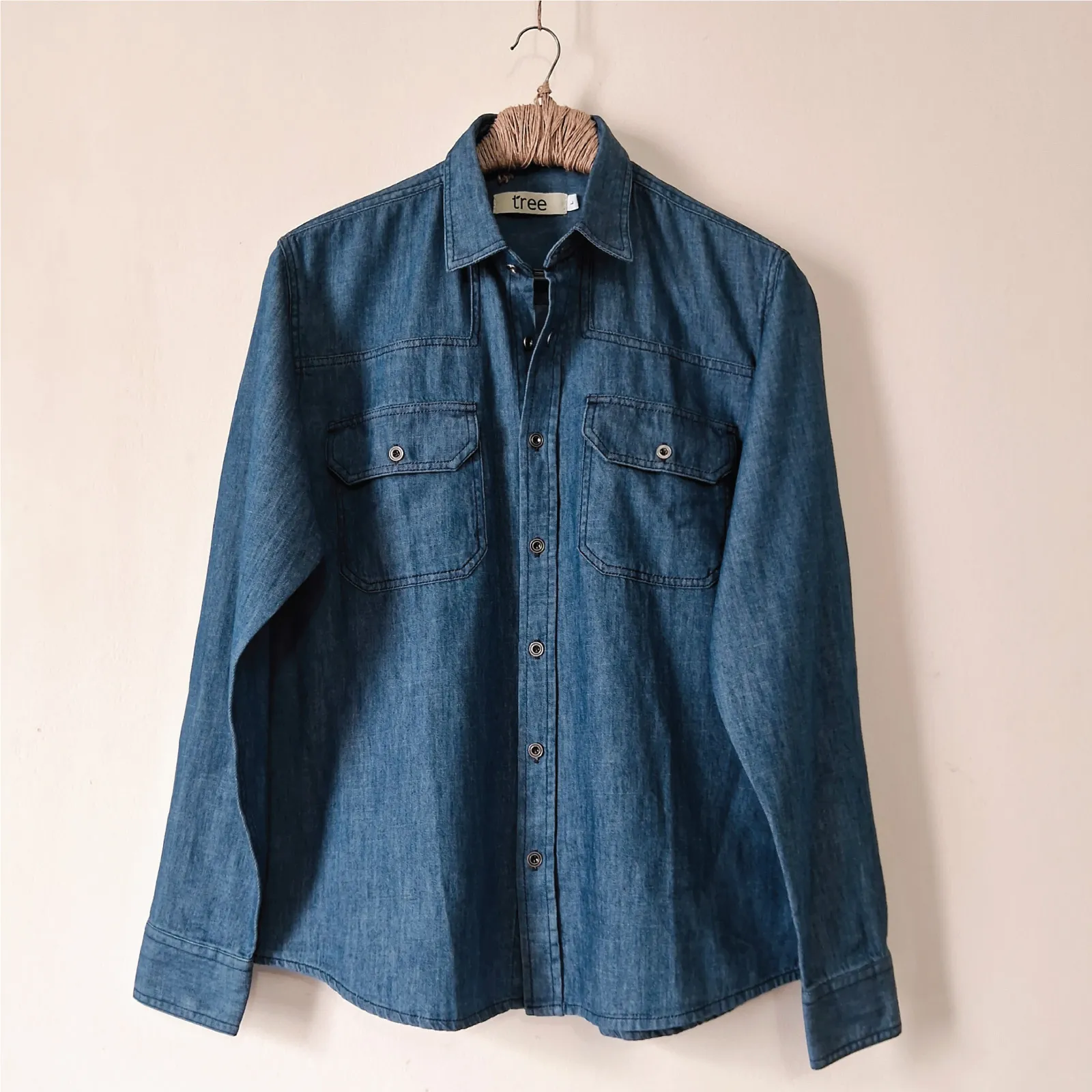 Sky-Blue Traditional Texture Denim Adventure Shirt