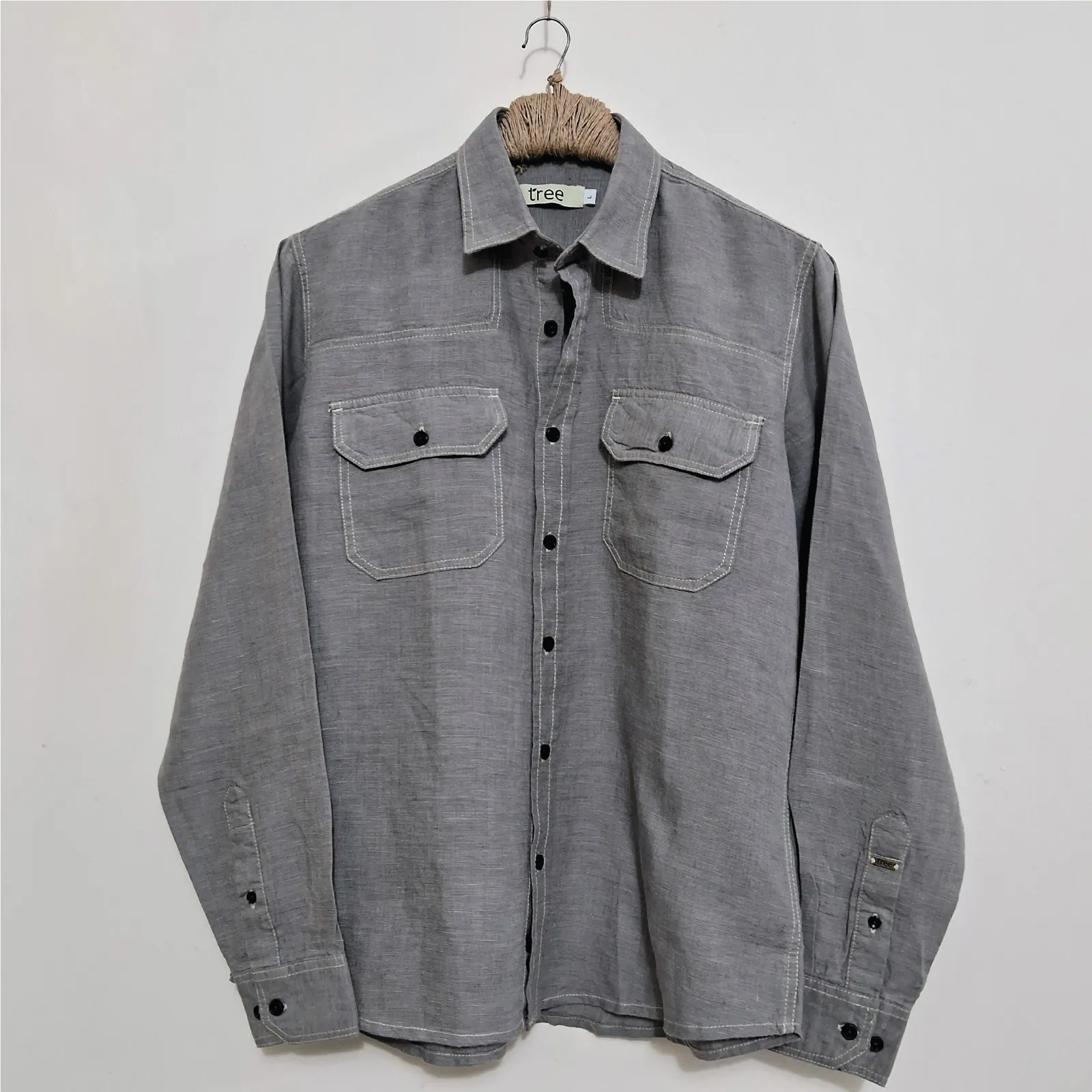 Space Gray Premium Linen Adventure Shirt