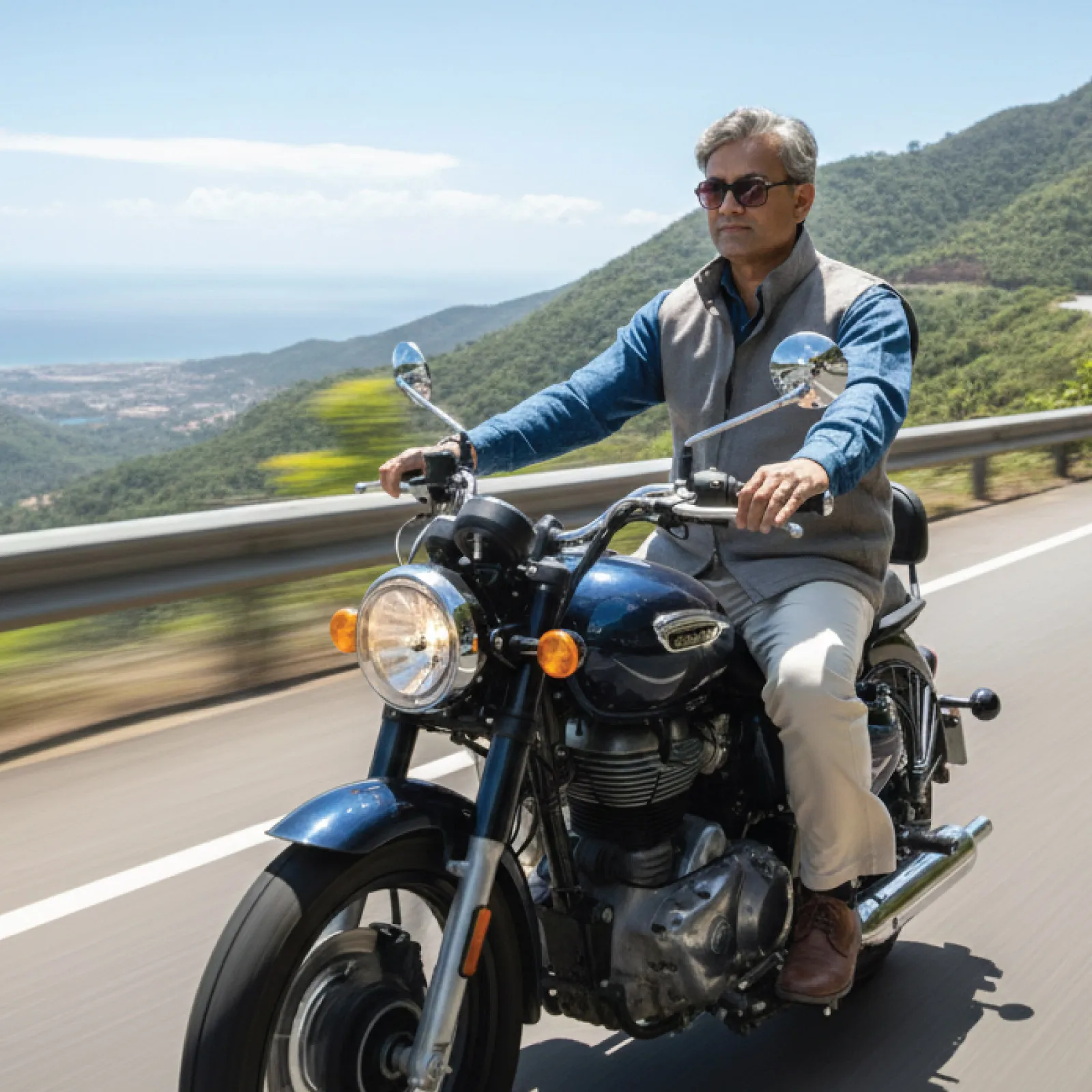 Space Gray Premium Linen Puffer Vest